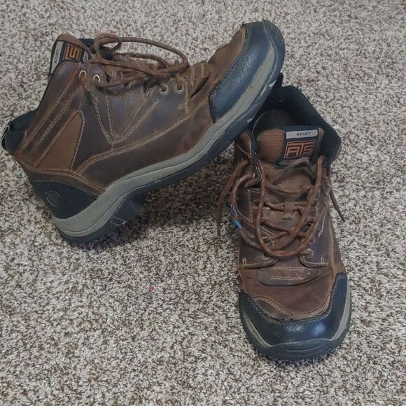 Ariat Men\'s Terrain Hiking Boots ATS Brown Leather Size 10.5